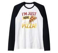 I'm Just Here for The Pizza Funny Pepperoni Slice Raglan Baseball Tee