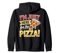 I'm Just Here For The Pizza Funny Pepperoni Slice Zip Hoodie