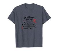 Im Just Here for The Plot Twist Bookworm Reading T-Shirt, Men, Heather Blue, 3XL
