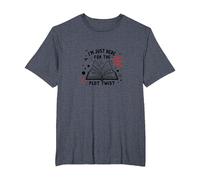 Im Just Here for The Plot Twist Bookworm Reading T-Shirt, Men's Big and Tall, Heather Blue, 2X Tall
