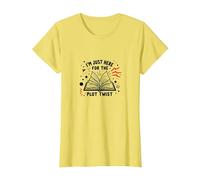 Im Just Here for The Plot Twist Bookworm Reading T-Shirt, Women, Lemon, L