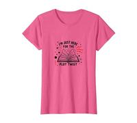 Im Just Here for The Plot Twist Bookworm Reading T-Shirt, Women, Pink Heather, 3XL