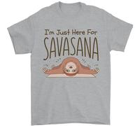 Im Just Here for The Savasana Funny Yoga Mens T-Shirt 100% Cotton Sports Grey M