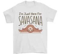Im Just Here for The Savasana Funny Yoga Mens T-Shirt 100% Cotton White XL
