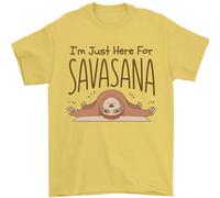 Im Just Here for The Savasana Funny Yoga Mens T-Shirt 100% Cotton Yellow M
