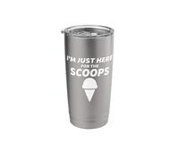 I'm Just Here for The Scoops - Funny Vanilla Ice Cream Joke Stainless Steel Insulated Tumbler