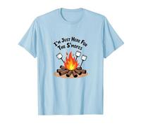 I'm Just Here for The S'Mores Campfire Humor T-Shirt, Men, Baby Blue, M