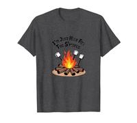 I'm Just Here for The S'Mores Campfire Humor T-Shirt, Men, Dark Heather Grey, 3XL