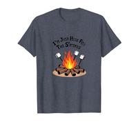 I'm Just Here for The S'Mores Campfire Humor T-Shirt, Men, Heather Blue, 6XL