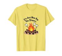 I'm Just Here for The S'Mores Campfire Humor T-Shirt, Men, Lemon, L