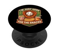 I'm Just Here For The Snacks Baseball Match Day Fan Funny PopSockets Adhesive PopGrip