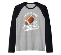 I'm Just Here for The Snacks Funny Football Raglan Baseball Tee