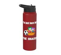 I'm Just here for the Snacks Funny Soccer Watching Party Stainless Steel Insulated Water Bottle