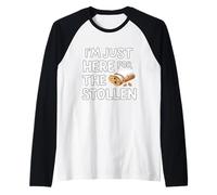 I'm Just Here for The Stollen German Holiday Bread Marzipan Raglan Baseball Tee