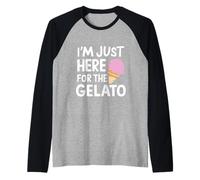 I'm Just Here for The Strawberry Gelato Italian Ice Cream Raglan Baseball Tee