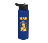 I'm Just Here for The Tacos UFO Alien Abduction Funny Stainless Steel Insulated Water Bottle