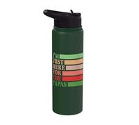 I'm Just Here for The Tapas Vintage Funny Spanish Food Stainless Steel Insulated Water Bottle