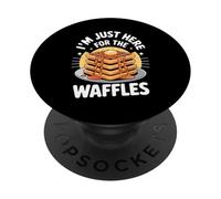 I'm Just Here For The Waffles Pancakes Waffle Breakfast PopSockets Adhesive PopGrip