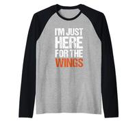 I'm Just Here for The Wings Funny BBQ Wings Raglan Baseball Tee
