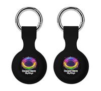 I'm Just Here to Close My Rings Rainbow Cute Keychain Holder Case Soft GPS Tracker Cover Silicone Shell Protective Compatible for AirTag