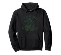 I'm Just Here To Stir The Spot Black Cat Witch Halloween Pullover Hoodie