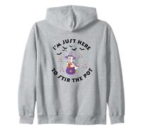 I'm Just Here to Stirring the Pot, Cute Witch, Halloween Zip Hoodie