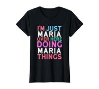 I'm Just Maria Over Here Doing Maria Things Name Value Graphic T-Shirt, Women, Black, S