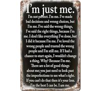 I'M Just Me Inspirational Metal Sign - 8x12Inch Vintage Wall Art - Home Decor Office Kitchen Bar Cafe Garden Plaque