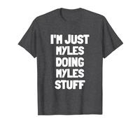 I'm Just Myles Doing Myles Stuff T-Shirt, Men, Dark Heather Grey, XX-Large
