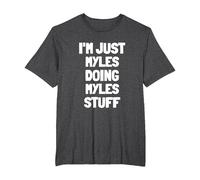 I'm Just Myles Doing Myles Stuff T-Shirt, Men's Big and Tall, Dark Heather Grey, 6X Tall