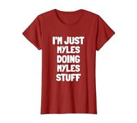 I'm Just Myles Doing Myles Stuff T-Shirt, Women, Cranberry Red, Small