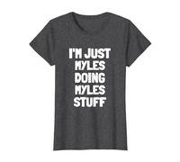 I'm Just Myles Doing Myles Stuff T-Shirt, Women, Dark Heather Grey, 3X-Large