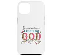 I'm Just Out Here Trusting GOD Faith Leopard Print Design Case for iPhone 13