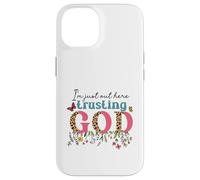 I'm Just Out Here Trusting GOD Faith Leopard Print Design Case for iPhone 14