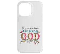 I'm Just Out Here Trusting GOD Faith Leopard Print Design Case for iPhone 14 Pro Max