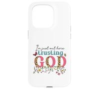 I'm Just Out Here Trusting GOD Faith Leopard Print Design Case for iPhone 15 Pro