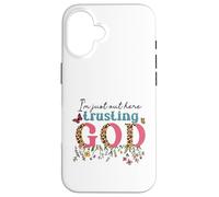 I'm Just Out Here Trusting GOD Faith Leopard Print Design Case for iPhone 16