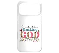 I'm Just Out Here Trusting GOD Faith Leopard Print Design Case for iPhone 17 Pro Max
