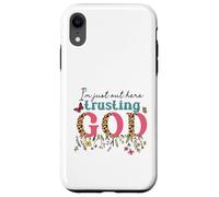 I'm Just Out Here Trusting GOD Faith Leopard Print Design Case for iPhone XR