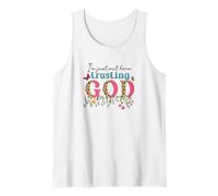 I'm Just Out Here Trusting GOD Faith Leopard Print Design Tank Top