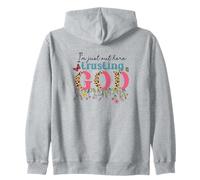 I'm Just Out Here Trusting GOD Faith Leopard Print Design Zip Hoodie