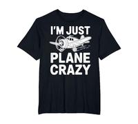 I'm Just Plane Crazy Funny Airplane Graphic Planes T-Shirt, Men's Big and Tall, Black, 5X Tall