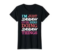 I'm Just Sarah Over Here Doing Sarah Things Name Value Graphic T-Shirt, Women, Black, XS