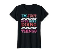 I'm Just Sharon Over Here Doing Sharon Things Name Value Graphic T-Shirt, Women, Black, S
