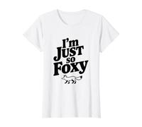 I'm Just So Foxy Cute Fox Funny Animal Lovers Value Graphic T-Shirt, Women, White, S