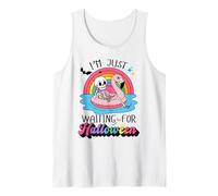 I'm Just Waiting for Halloween Funny Skeleton Spooky Design Tank Top
