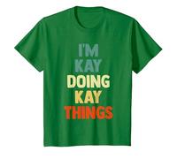 I'm Kay Doing Kay Things Fun Personalized Name Kay T-Shirt, Youth, Kelly Green, X-Small