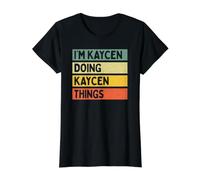 I'm Kaycen Doing Kaycen Things Funny Personalized Quote Value Graphic T-Shirt, Women, Black, S
