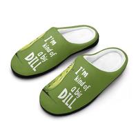 I'm Kind of A Big Dill Pickle Flannel Slippers For Men Memory Foam Soft Warm Home Shoes Print 13-14（46-47）