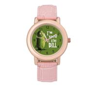 I'm Kind of A Big Dill Pickle Women's Wrist Watch Fashion Wristwatches with Pink Strap Gifts for Women Mother Wife Birthday